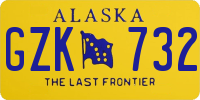 AK license plate GZK732