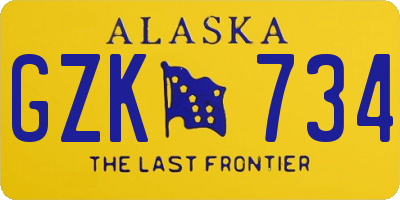 AK license plate GZK734