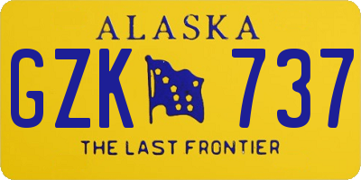 AK license plate GZK737