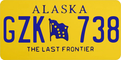 AK license plate GZK738