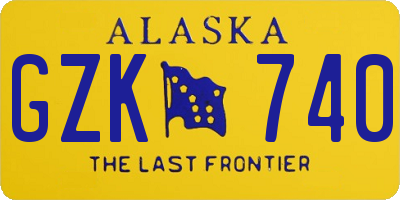 AK license plate GZK740