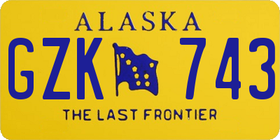 AK license plate GZK743