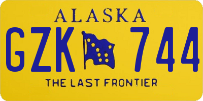 AK license plate GZK744