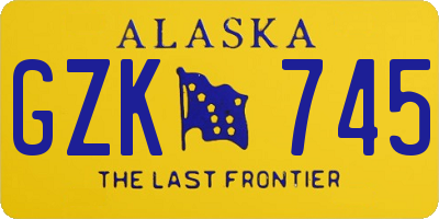 AK license plate GZK745