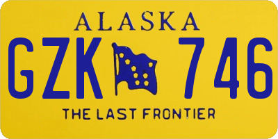 AK license plate GZK746