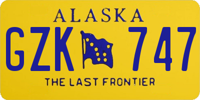 AK license plate GZK747