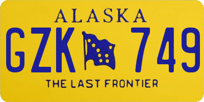 AK license plate GZK749