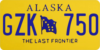 AK license plate GZK750