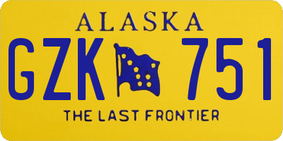 AK license plate GZK751