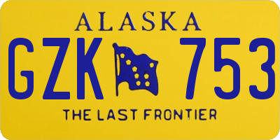 AK license plate GZK753