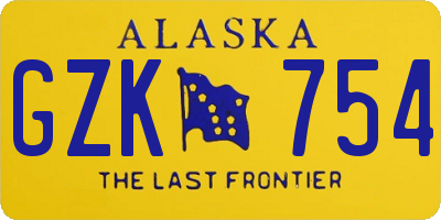 AK license plate GZK754