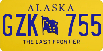 AK license plate GZK755