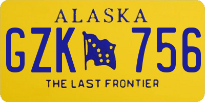 AK license plate GZK756