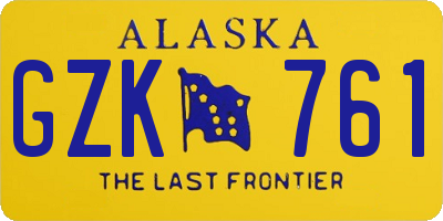 AK license plate GZK761