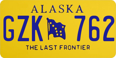 AK license plate GZK762