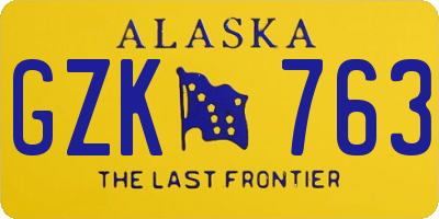 AK license plate GZK763