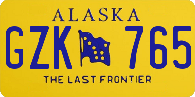 AK license plate GZK765