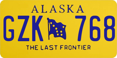 AK license plate GZK768