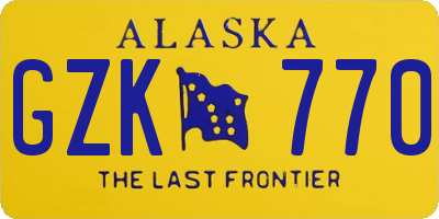 AK license plate GZK770