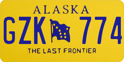 AK license plate GZK774