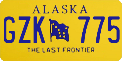 AK license plate GZK775