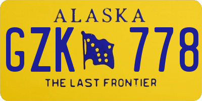 AK license plate GZK778