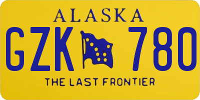 AK license plate GZK780