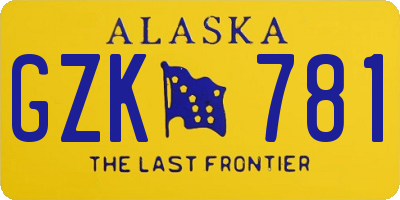 AK license plate GZK781