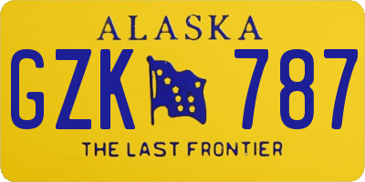 AK license plate GZK787