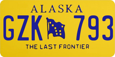 AK license plate GZK793