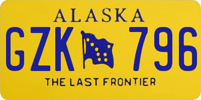 AK license plate GZK796