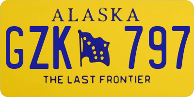 AK license plate GZK797