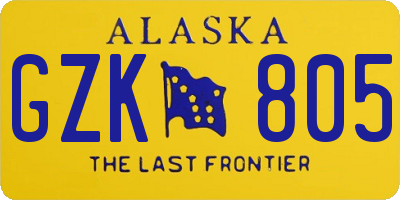 AK license plate GZK805