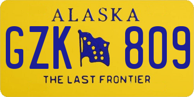 AK license plate GZK809