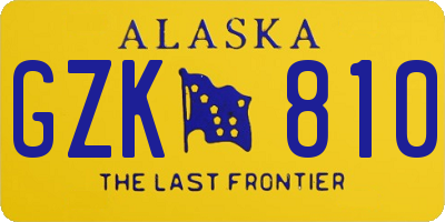 AK license plate GZK810