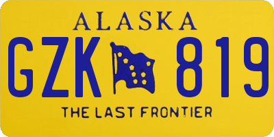 AK license plate GZK819