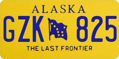 AK license plate GZK825