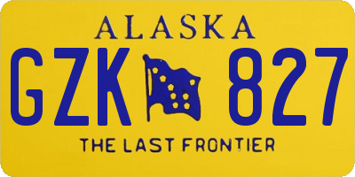 AK license plate GZK827