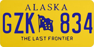 AK license plate GZK834