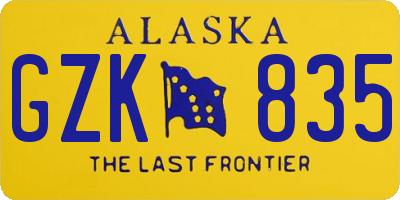 AK license plate GZK835