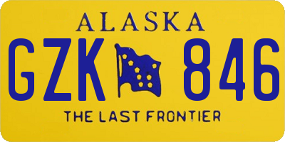 AK license plate GZK846