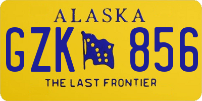 AK license plate GZK856