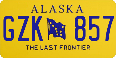 AK license plate GZK857