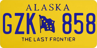 AK license plate GZK858