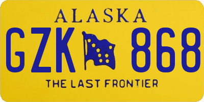 AK license plate GZK868
