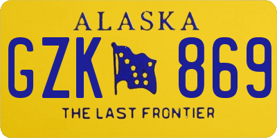 AK license plate GZK869