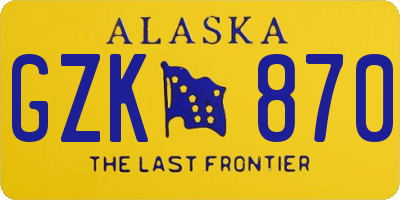 AK license plate GZK870