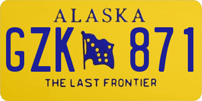 AK license plate GZK871