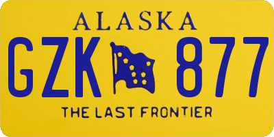 AK license plate GZK877