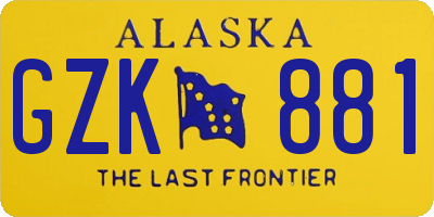 AK license plate GZK881